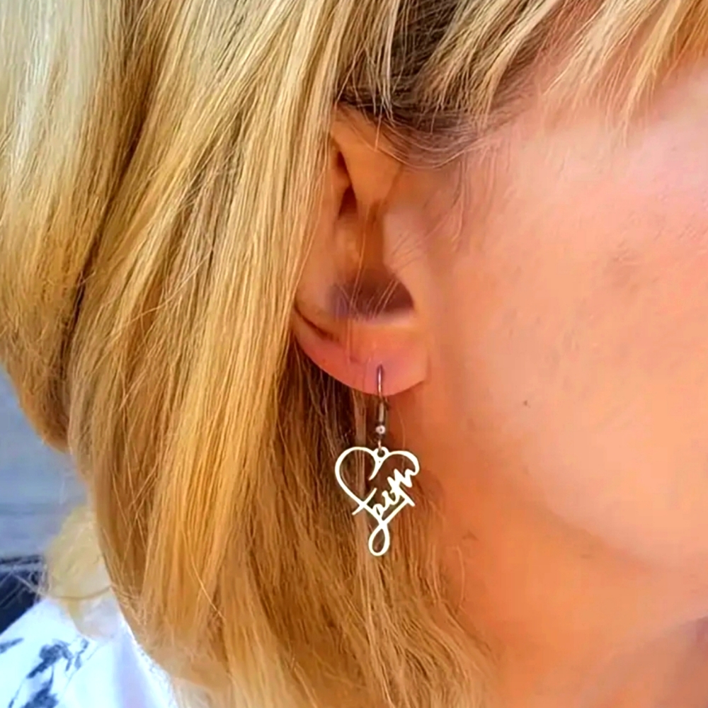 New Silver Faith Earrings